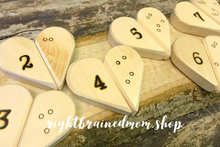 Wooden Heart Number/Dot Match